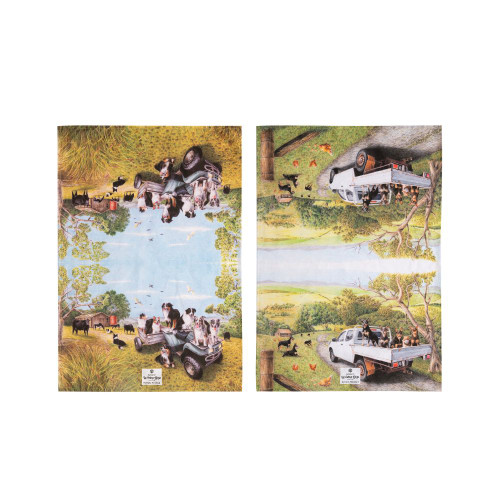 Working Dogs Vehicle 2pk Kitchen Towel by Ashdene