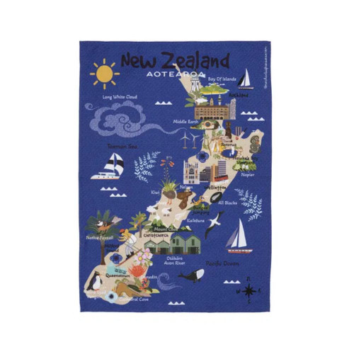 Land of the Long White Cloud NZ Kitchen Towel by Ashdene