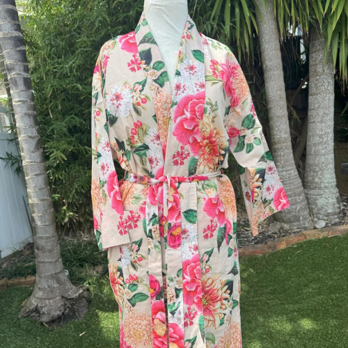 Fleur Kimono Robe Sand Fleur Kimono Robe Sand