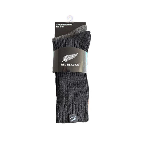 All Blacks Ribbed Socks Charcoal and Black Pack of 2 All Blacks Ribbed Socks Charcoal and Black Pack of 2