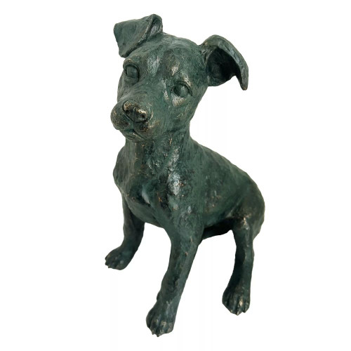 Sitting Jack Russell Verdigris by Linens and More
