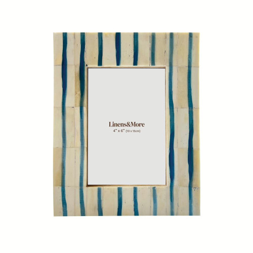 Coastal Blue Striped Frame 4 × 6" by Linens and More Coastal Blue Striped Frame 4 × 6" by Linens and More