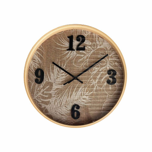 Ashley Clock Printed Linen Natural Frame by Linens and More Ashley Clock Printed Linen Natural Frame by Linens and More