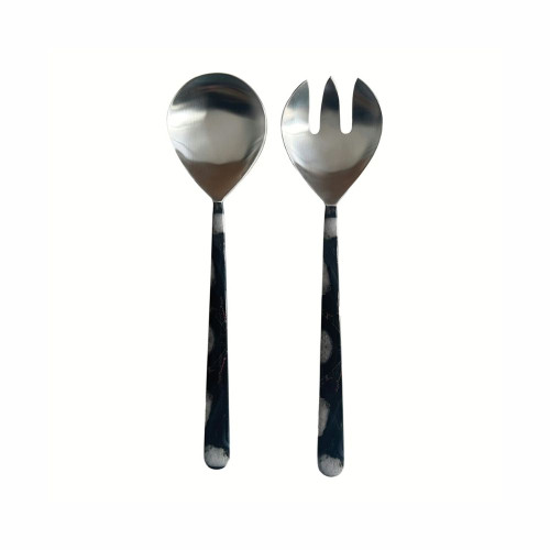 Marbled Earth Salad Servers Pair by Linens and More