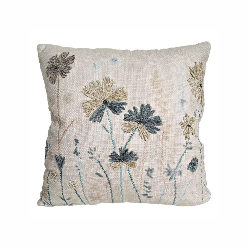 Wildflowers Embroidered Cushion 45 x 45cm by Linens and More Wildflowers Embroidered Cushion 45 x 45cm by Linens and More