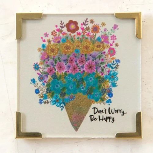 Corner Magnet - Don't Worry Be Happy by Natural Life Corner Magnet - Don't Worry Be Happy by Natural Life