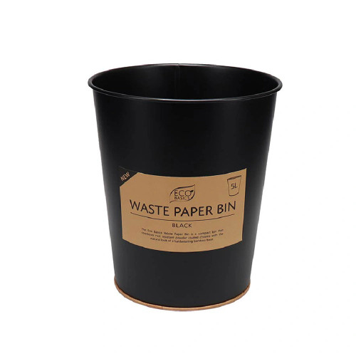 Eco Basics Waste Paper Bin 5L - Black