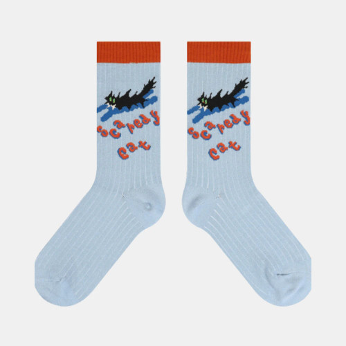 Scaredy Cat Socks - Blue by Antigone