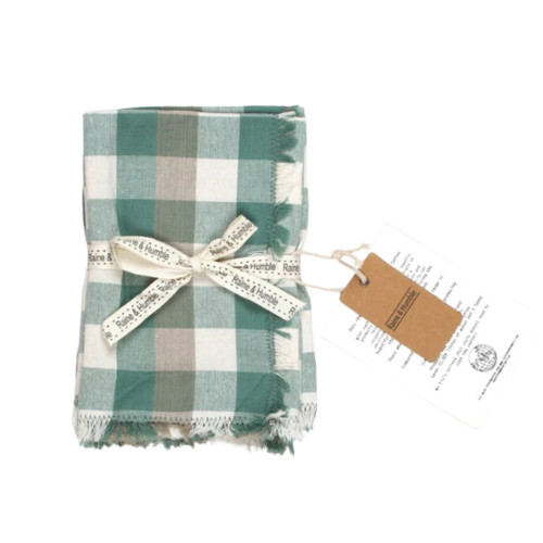 Double Check Napkin Aqua Storm by Raine & Humble - Set of 4