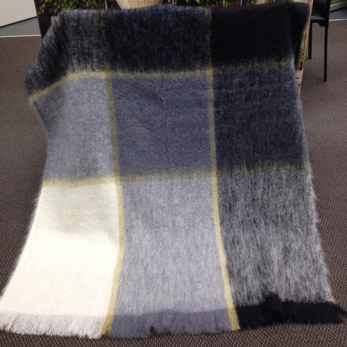 Windermere Plaid Mohair Throw Arctic