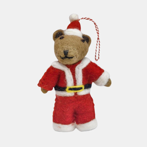 Decoration Felt Santa Bear by Call Me Orro - Red