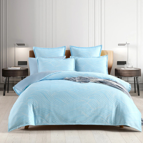Oscillate Jacquard Sky Duvet Cover Set or Euro P/C by Renee Taylor