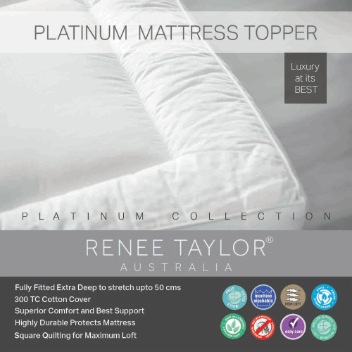 Platinum 1500 GSM High Loft Fully Fitted Mattress Topper by Renee Taylor