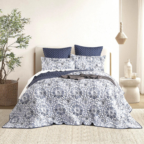 Delos Quilted Reversible Coverlet Set or Euro P/C by Renee Taylor