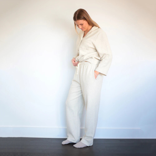 Willow Ecru Waffle Pants by MM Linen