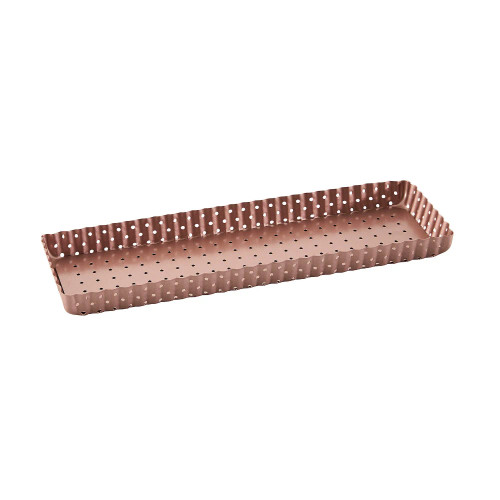 Rose Gold Perforated Rectangle Tart Pan by Wiltshire