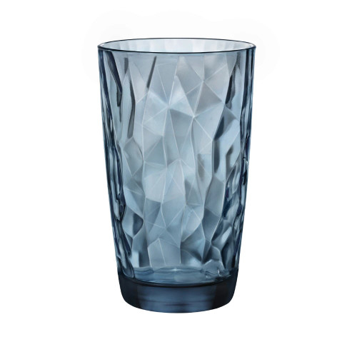 Diamond Tumbler Glass Blue 470ml (6 Pk) by Bormioli Rocco