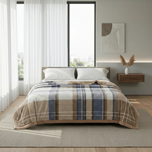 Acrylic Super Soft Heavy Weight Mink Blanket - Grid by Renee Taylor