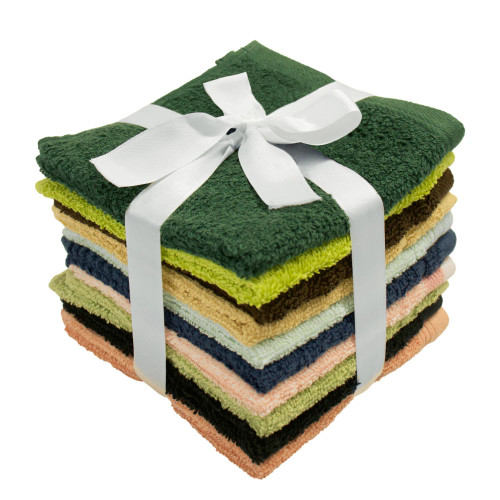 Face Cloth Assorted Plain - 10 Pack by Elements