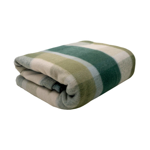 Nolan Wool Bamboo Blanket Forest Check by Bambury