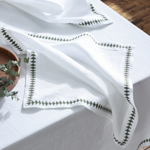 Laundered Linen Bee Embroidered Napkins by MM Linen (Set of 4)