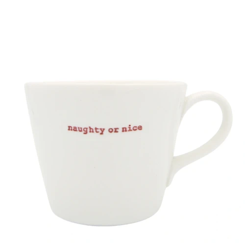 Bucket Mug- Naughty Or Nice By Keith Brymer Jones