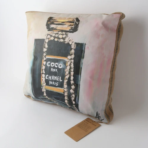 Art Cushion Burlap Coco by Le Forge - Black
