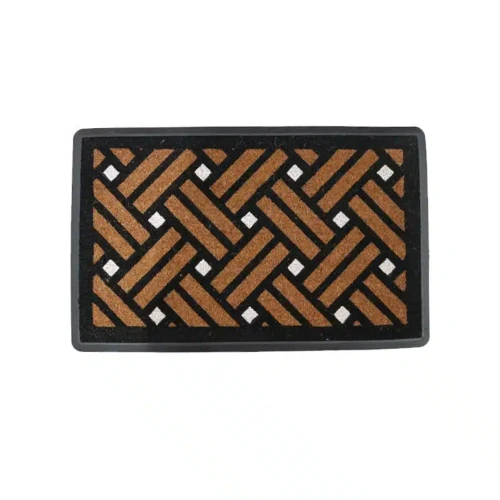 Door Mat - Coir Style 2 by Le Forge - Natural/Black
