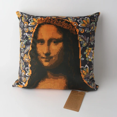 Art Cushion Velvet Mona Lisa by Le Forge - Multi