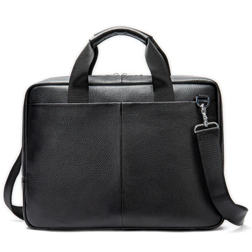 Ash Black Leather Briefcase by Nikau Design