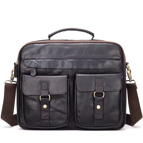Elm Black Leather Briefcase by Nikau Design