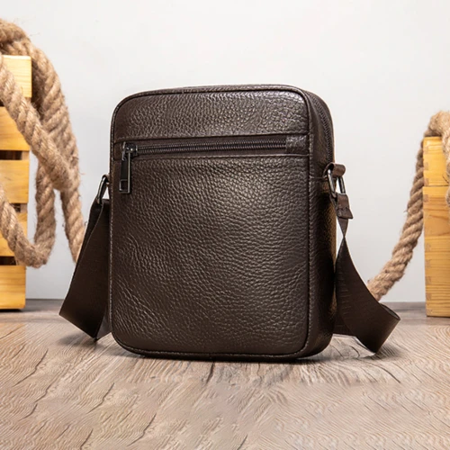 Birch Coffee Leather Crossbody by Nikau Design