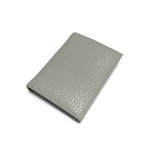 Daisy Grey Leather Wallet Mini by Nikau Design