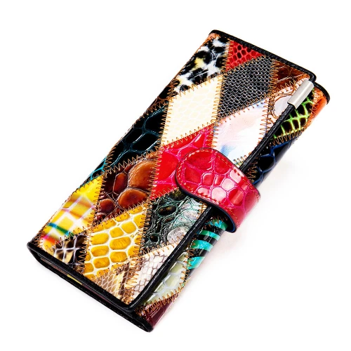Gerbera Diamond Leather Wallet Large by Nikau Design