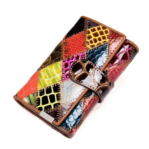 Gerbera Diamond Leather Wallet Small by Nikau Design