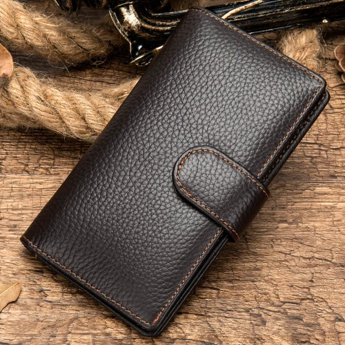 Yew Coffee Leather Card Wallet by Nikau Design