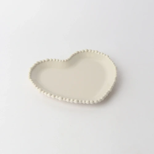 Melamine Pearl Heart Plate by Le Forge - 20cm
