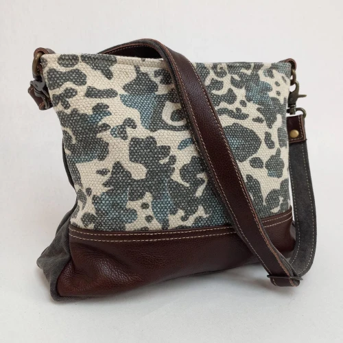Monica Leather/Canvas Crossbody Bag Bag by Backyard