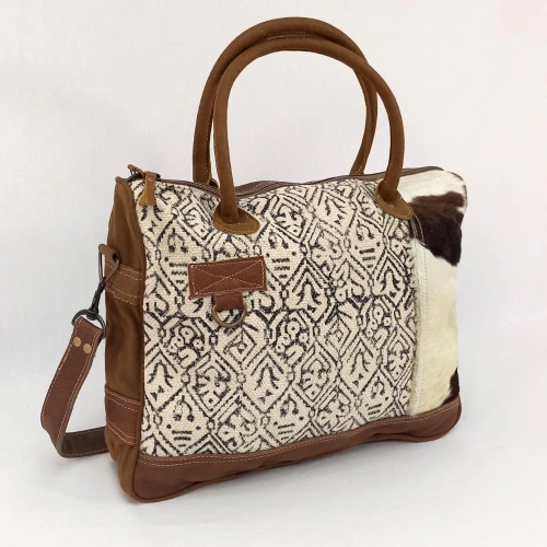 Aubrey Hide/Canvas Crossbody Bag/Tote Bag by Backyard