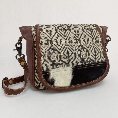 Sammy Hide/Canvas Crossbody Bag Bag by Backyard