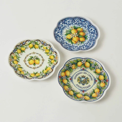 3 Assorted Ceramic Lemon Plate 15cm by Le Forge