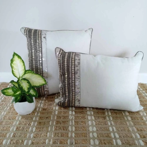 Linen Cushion Ivory by Backyard