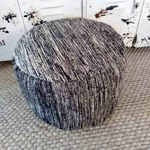 Cotton Pouff Black by Backyard