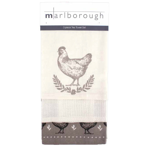 Chicken 3 Piece Tea Towel Set by Marlborough