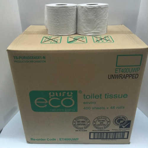 Commercial Pure Eco Enviro Toilet Tissue Unwrapped - 48 Rolls