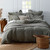 Olive Laundered Linen Duvet Cover Set by MM Linen