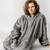 Charcoal Hooded Sherpa Robe by Elements