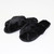 Black Crossover Plush Slippers by Honeydew