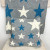 Blue Stars Baby Cushion Grey