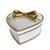 Heart Shape White & Gold Bow Trinket Box by Linens and More Heart Shape White & Gold Bow Trinket Box by Linens and More